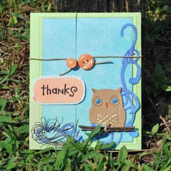 Cuttlebug A2 embossing folder - OWL FLOURISH - Picture 5 of 11
